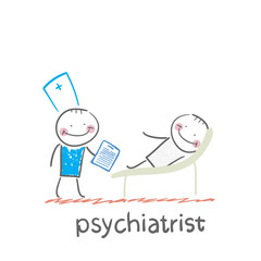 Psychiatrist says to the patient, who is lying on the couch