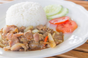 pork in oyster sauce, Thai food