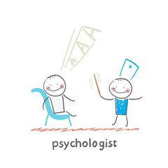 psychologist conducts a stick, and the patient screams