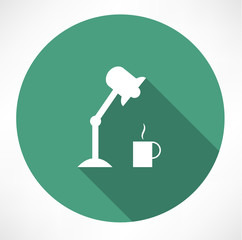 table lamp and coffee icon