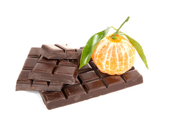 mandarine and chocolate tablet