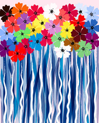 abstract spring flowers, vector illustration