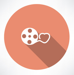 Love movie reel with hearts