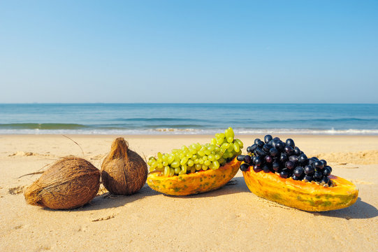 Fruits on beach