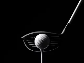 Poster Im Rahmen Golfholz mit Golfball und Golf-Tee © rosieapples