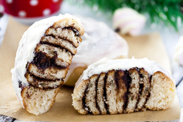 Cinnamon rolls and chocolate