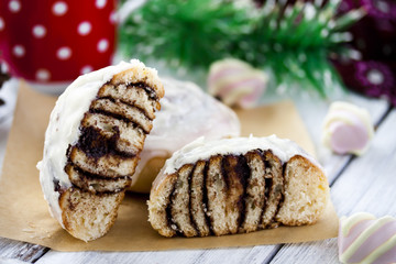 Cinnamon rolls and chocolate