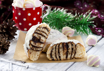 Cinnamon rolls and chocolate