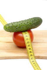 vegetables on the white background