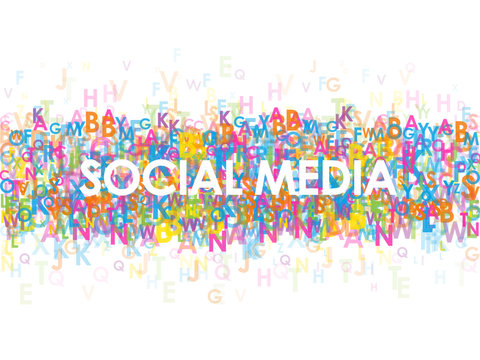 "SOCIAL MEDIA" Letter Collage (information society networking)