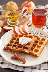 Apple waffles for breakfast