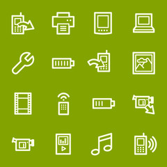Mobile content web icons set