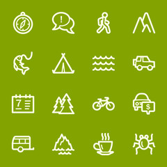Travel web icons set