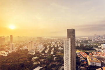 Fototapeta na wymiar panoramic cityscape of bangkok,thailand