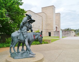Simpson and his donkey field ambulance in Canberra