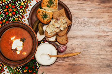 Obraz na płótnie Canvas national ukrainian borscht