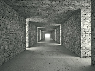 tunnel stone structure, modern,futuristic empty, side lights background