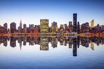 Foto auf Glas Blick auf die Skyline von New York City Midtown Manhattan © SeanPavonePhoto