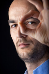 male portrait with hand