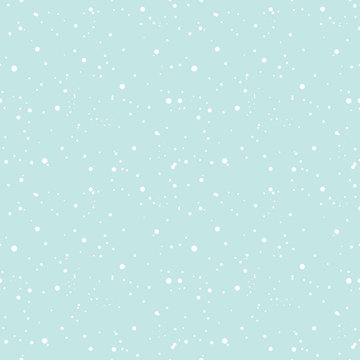 Snowing in the sky seamless vector background.