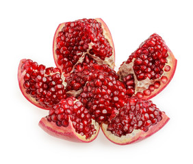 Opened pomegranate fruit isolated