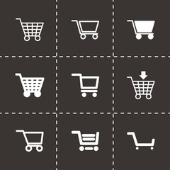 Vector black shopping cart icon set