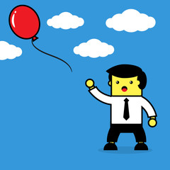 Businessman lost balloon.