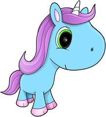 Cute Unicorn Vector Illustration Art