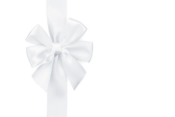 White ribbon with bow