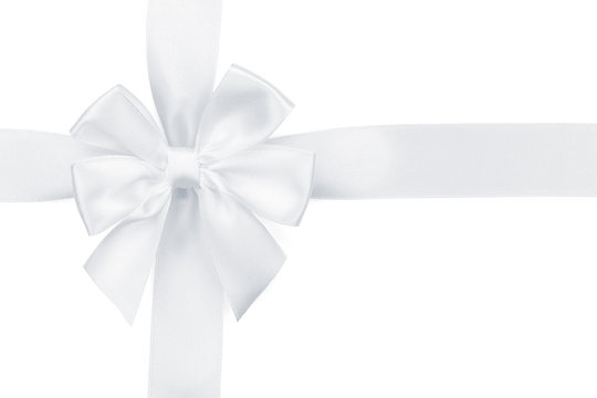 White ribbon with bow