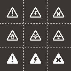 Vector black danger icon set