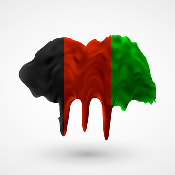 Flag of Afghanistan painted colors
