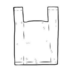 plastic bag hand drawn