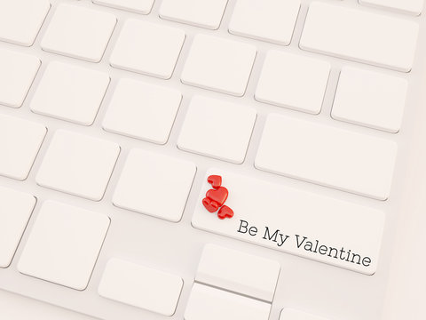 3d render concept of valentine key
