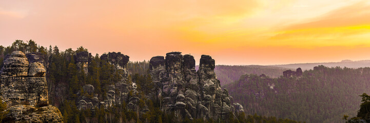 Panorama der Bastein, Sächsische Schweiz in Deutschland