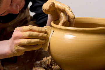 potter, creating an earthen jar