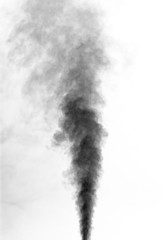 Black smoke on white background