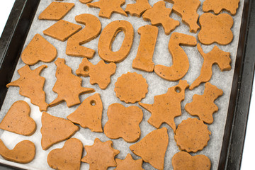 Background with Gingerbread dough for Christmas cookies