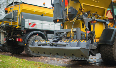 Road services are ready for winter. Winter service vehicle.