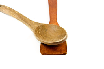 Brauner Holz Suppenlöffel mit Kochlöffel