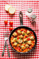 meatballs baked with vegetables