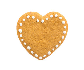 Gingerbread cookie in the shape of a heart