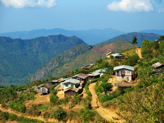Village on the way from Kalaw town to Inle Lake in Myanmar