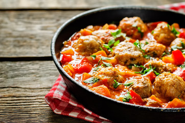 meatballs baked with vegetables