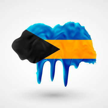 Flag of Bahamas painted colors