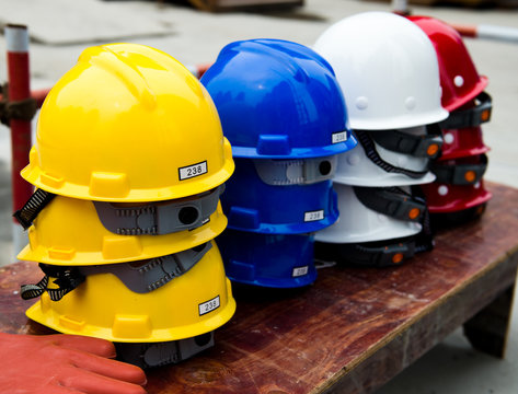 construction helmets