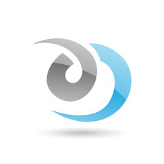 Grey and Blue Swirly Abstract Icon