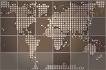 Fototapeta premium Dotted World map. Vector mosaic.