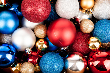 Many colorful baubles  for christmas tree