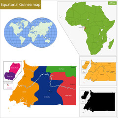 Fototapeta premium Equatorial Guinea map